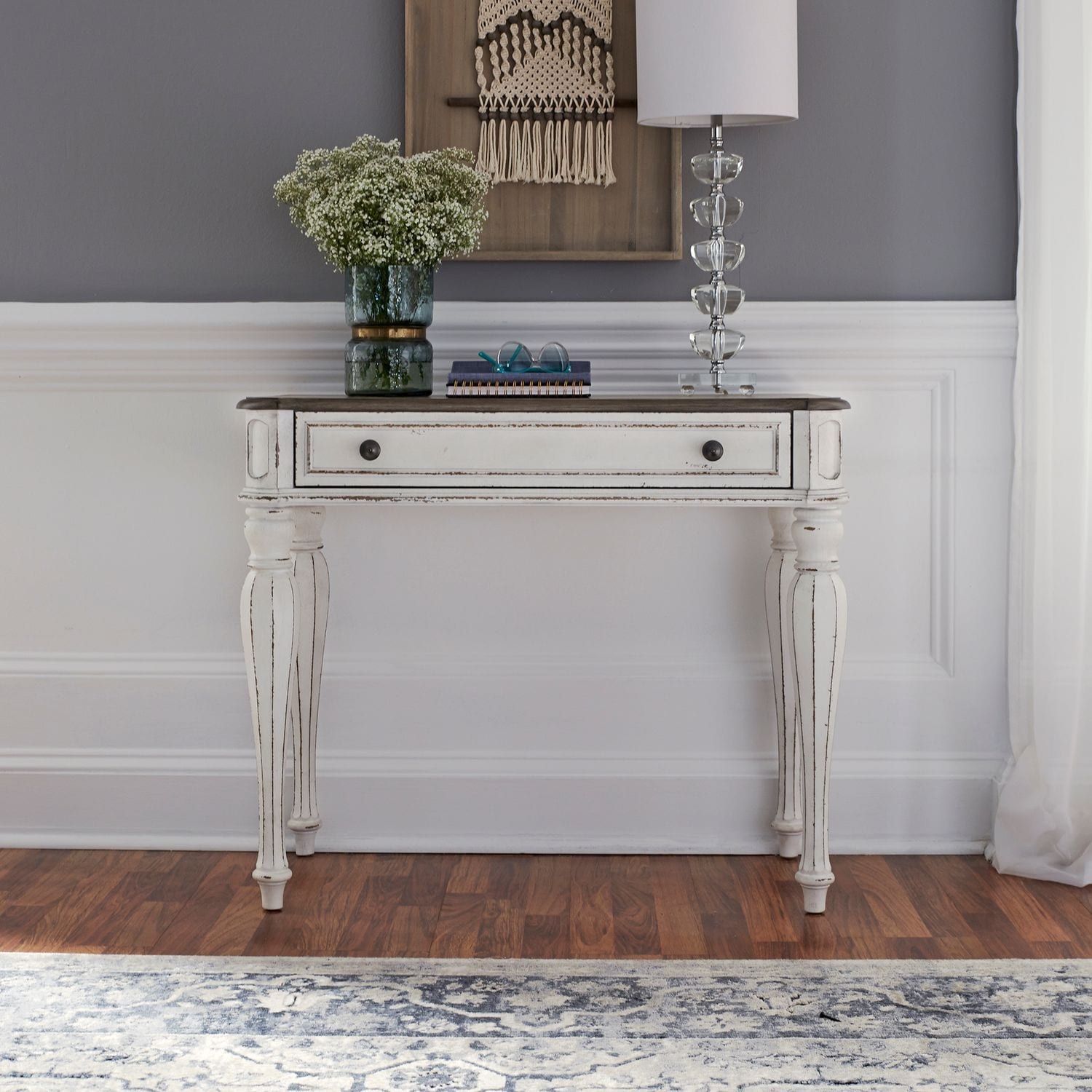 Magnolia Manor Antique White Accent Vanity Desk Ns