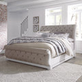 Magnolia Manor Antique White King Upholstered Sleigh Bed