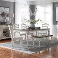 Magnolia Manor Antique White 6 Piece Leg Table Set