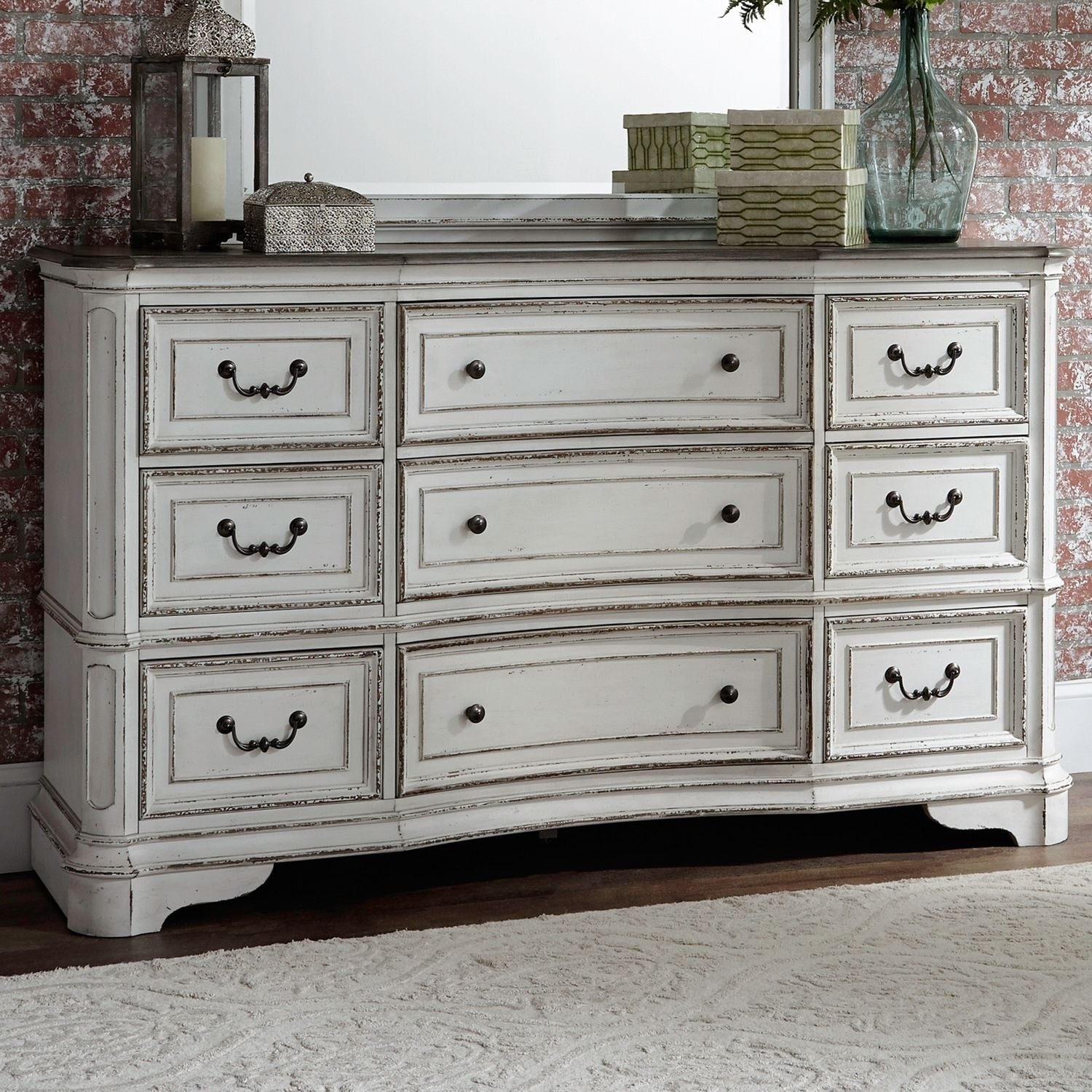 Magnolia Manor Antique White 9 Drawer Dresser