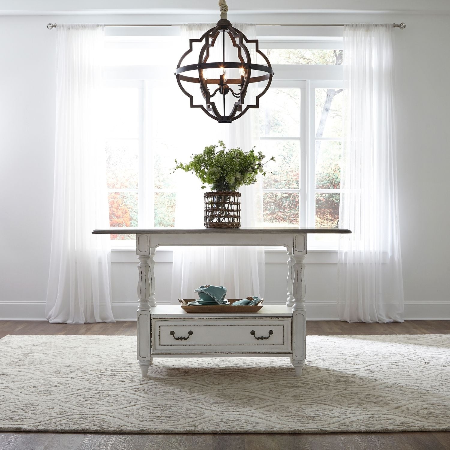 Magnolia Manor Antique White Gathering Table Antique White