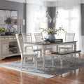 Magnolia Manor Antique White Optional 6 Piece Leg Table Set
