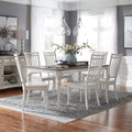 Magnolia Manor Antique White Optional 7 Piece Leg Table Set