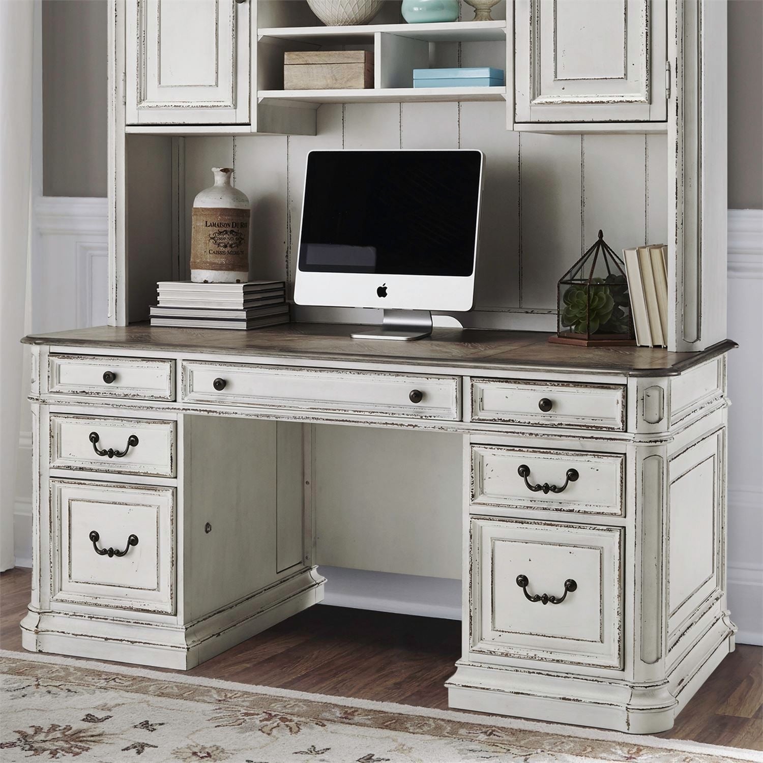 Magnolia Manor Antique White Jr Executive Credenza