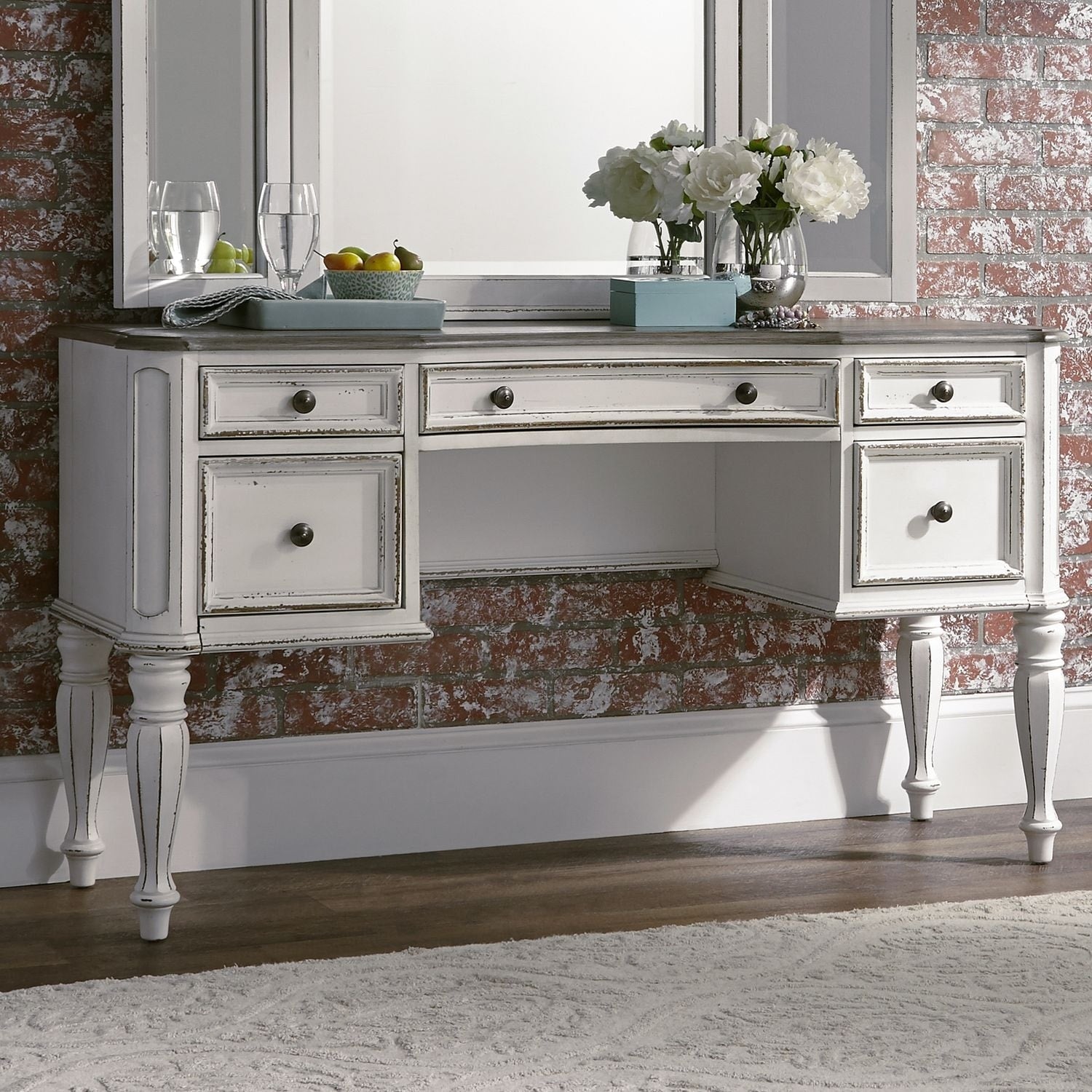 Magnolia Manor Antique White Vanity Desk