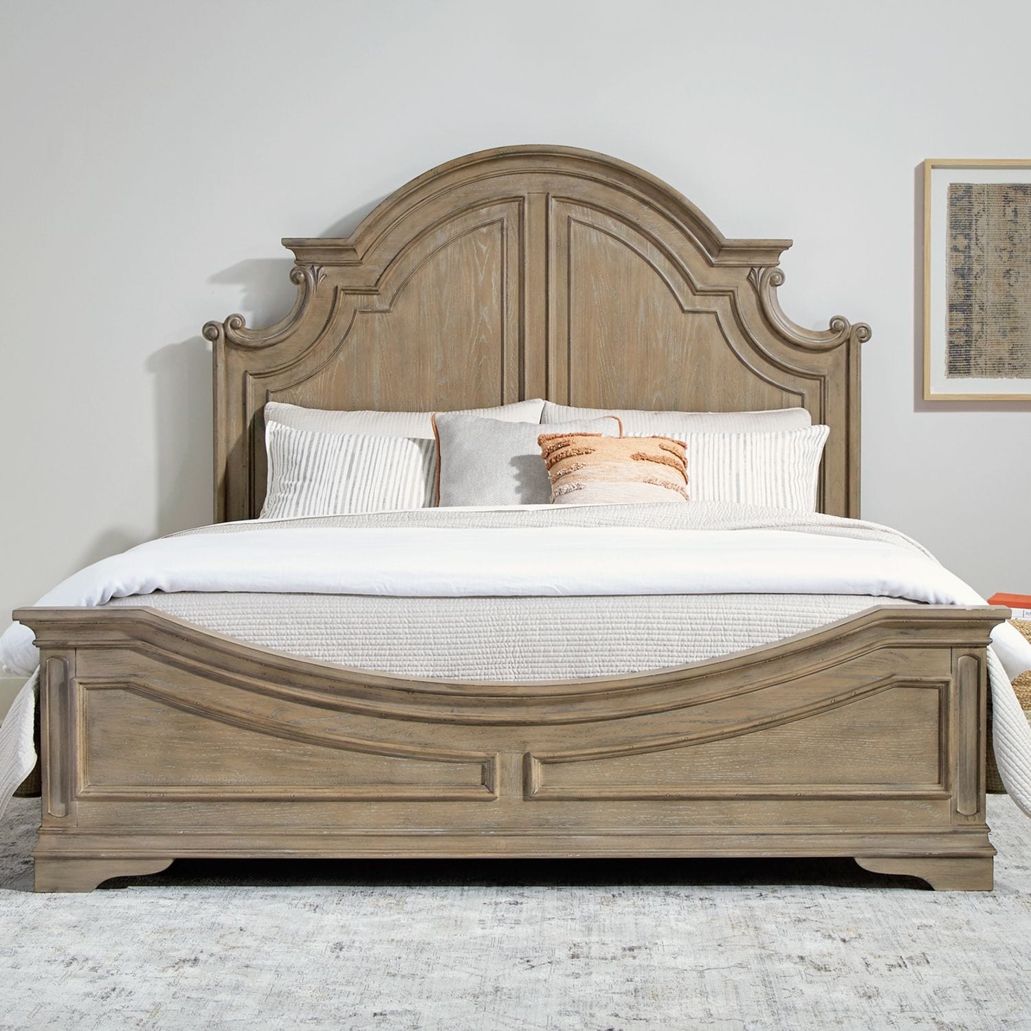 Magnolia Manor Antique White King Panel Bed