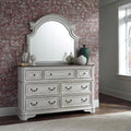 Magnolia Manor Antique White 7 Drawer Dresser And Scroll Mirror Set