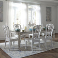 Magnolia Manor Antique White 7 Piece Splat Back Rectangular Dinette Set