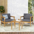 Magnolia Outdoor Acacia Wood Chat Set By Christopher Knight Home