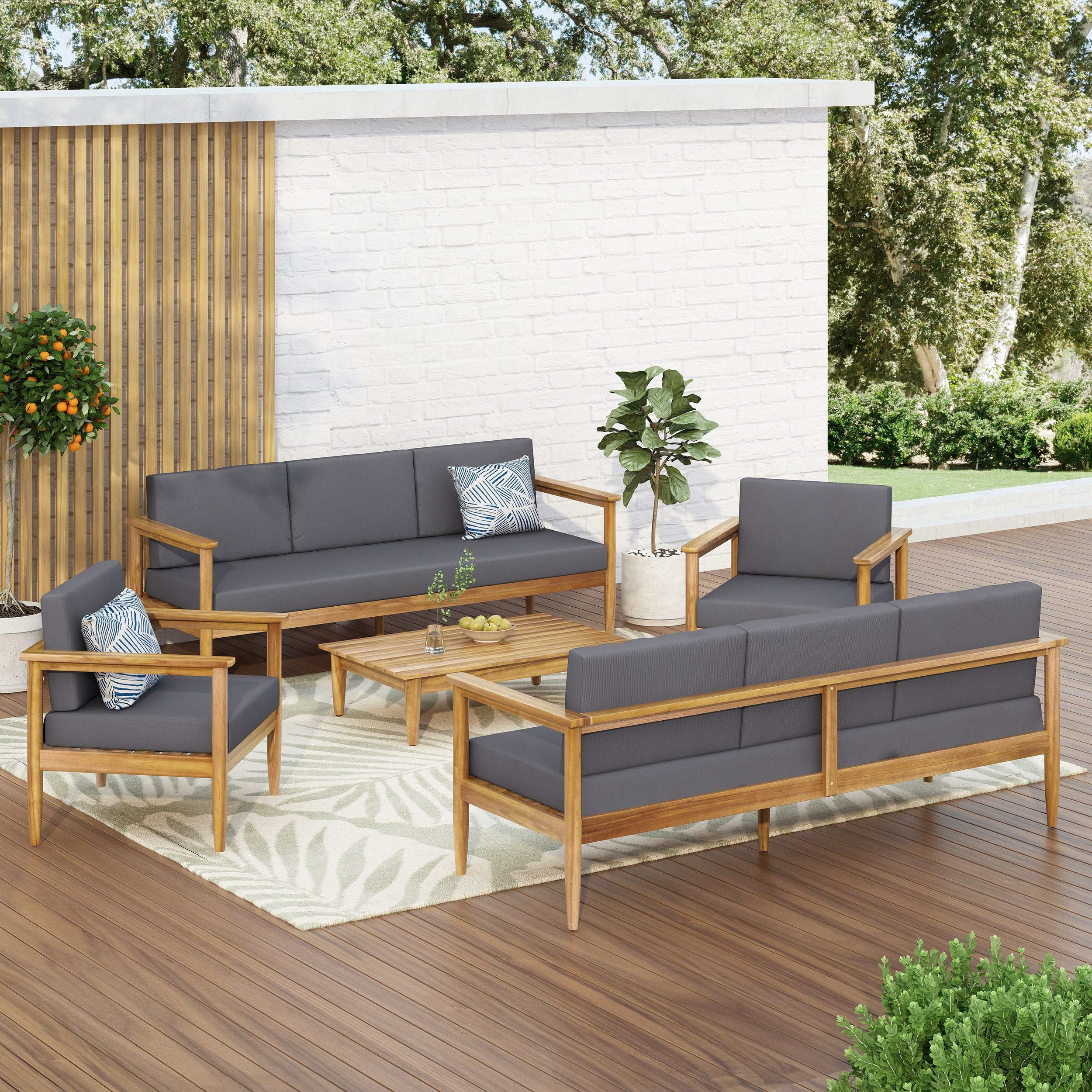 Magnolia Outdoor Acacia Wood Chat Set By Christopher Knight Home