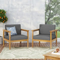 Magnolia Outdoor Acacia Wood Club Chair Set Of 2 By Christopher Knight Home