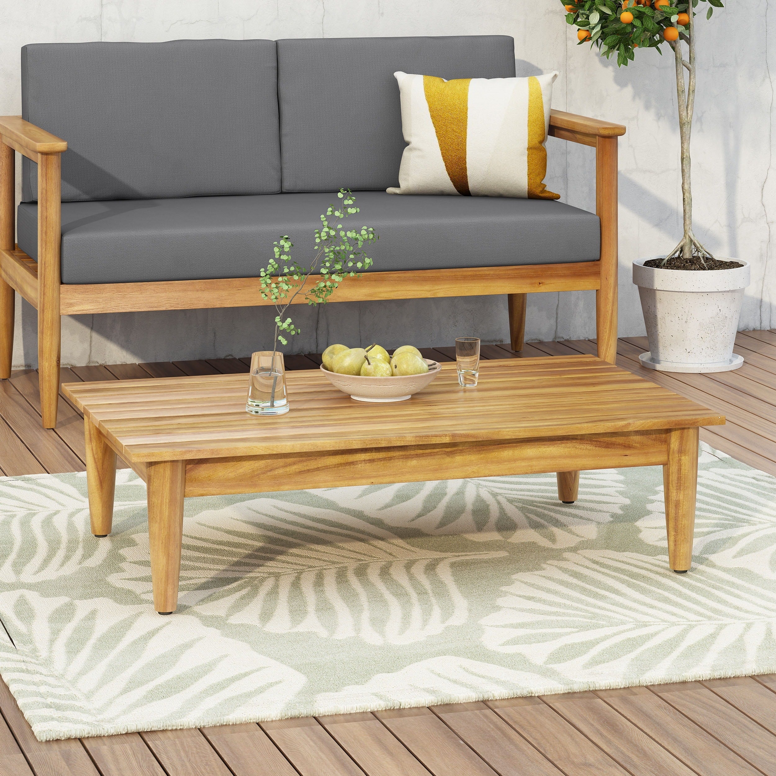 Magnolia Outdoor Acacia Wood Coffee Table By Christopher Knight Home 39.50 W X 24.25 D X 10.25 H