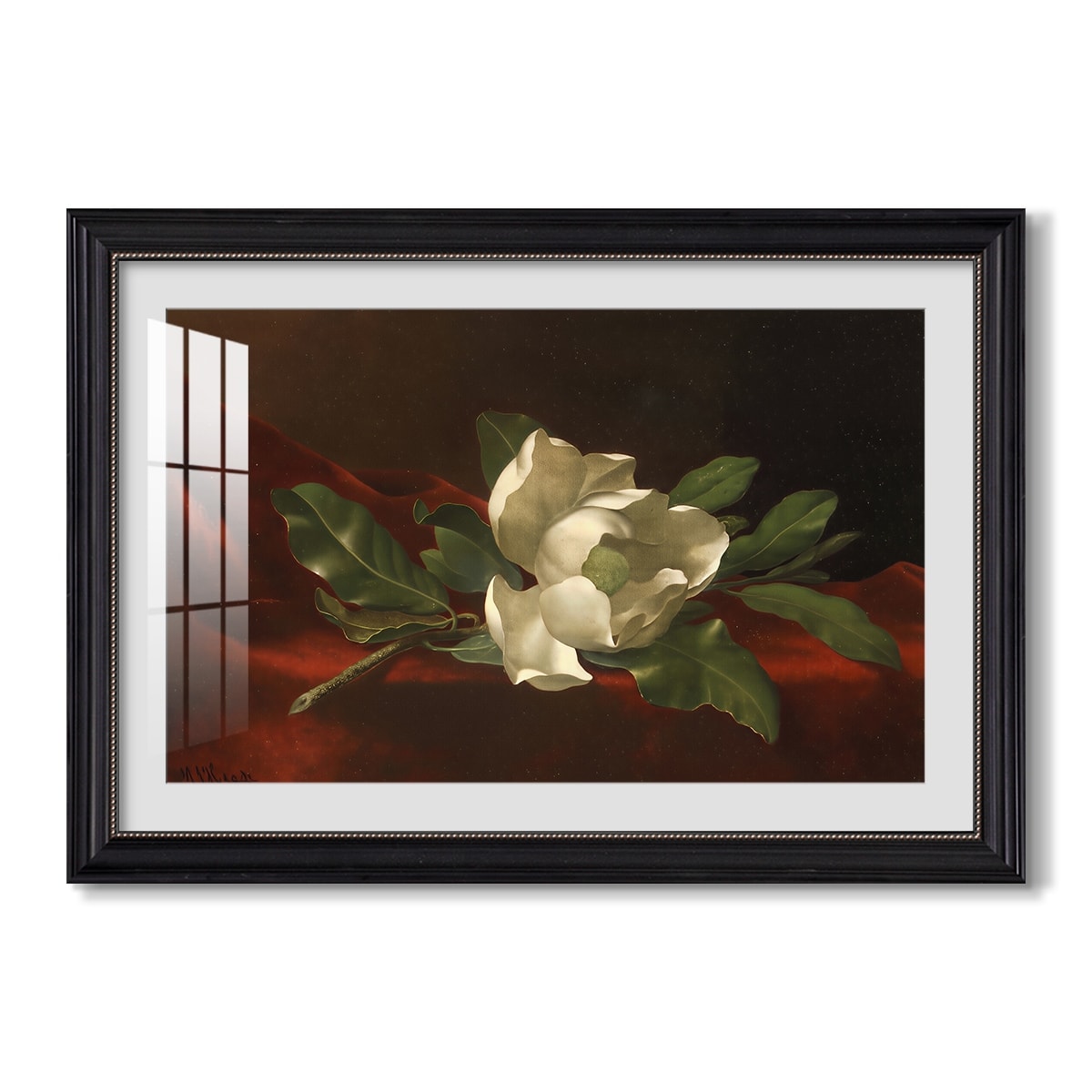 Magnolia On Red C 1885 1890 Martin Johnson Heade Custom Framed Print