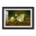 Magnolias On Gold C 1888 1890 Martin Johnson Heade Custom Framed Print
