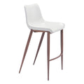 Magnus Bar Chair White And Walnut Set Of 2