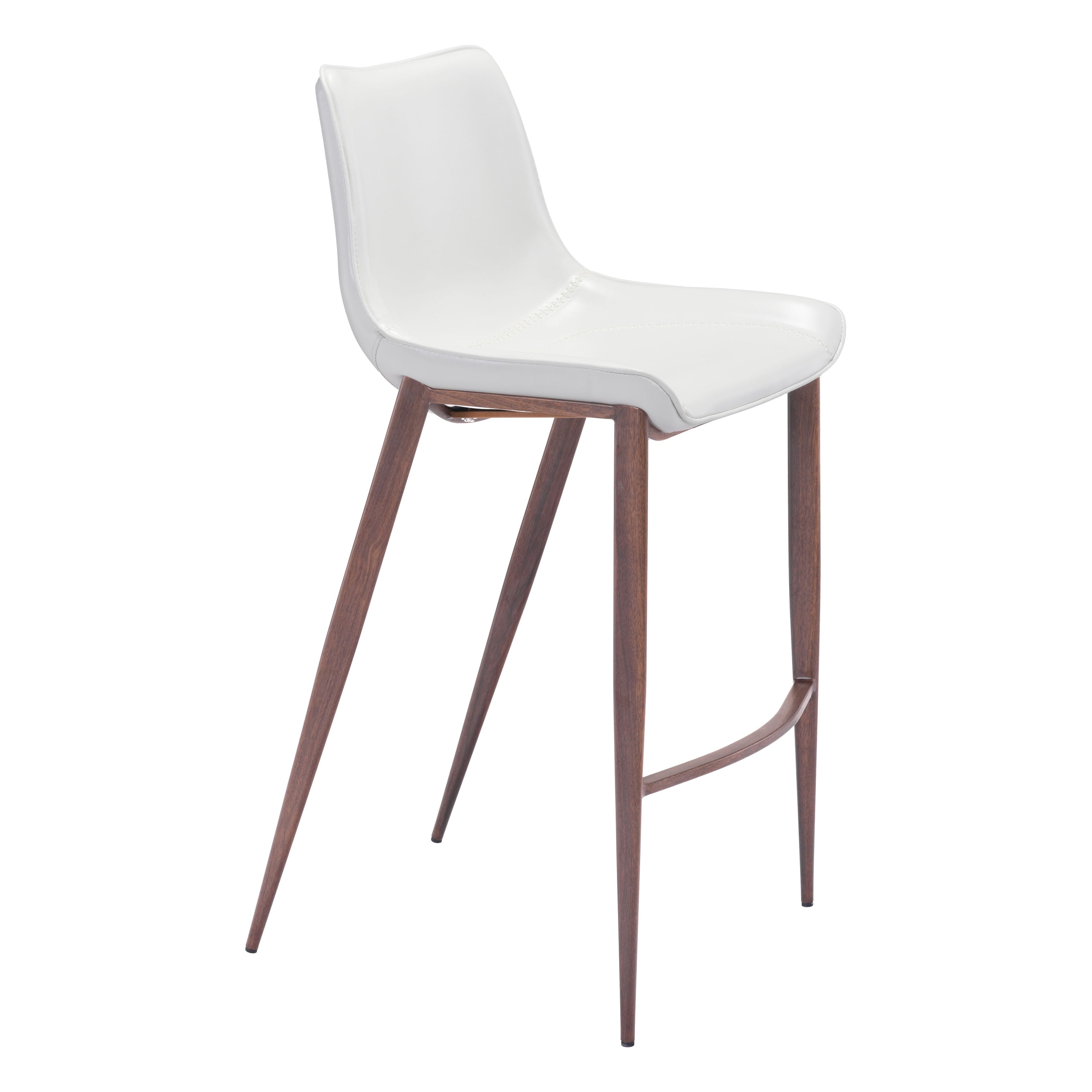 Magnus Bar Chair White And Walnut Set Of 2