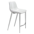 Magnus Counter Chair White Brushed Stainless Set Of 2 N A