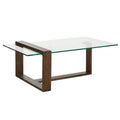 Bristow Modern Acorn Wood And Glass Rectangular Coffee Table
