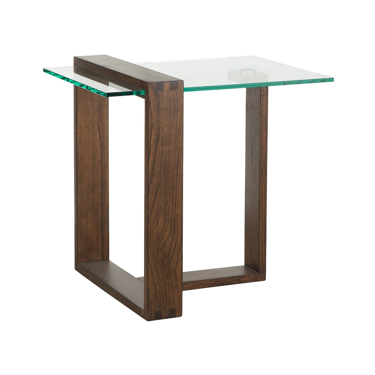 Bristow Modern Acorn Wood And Glass Rectangular End Table