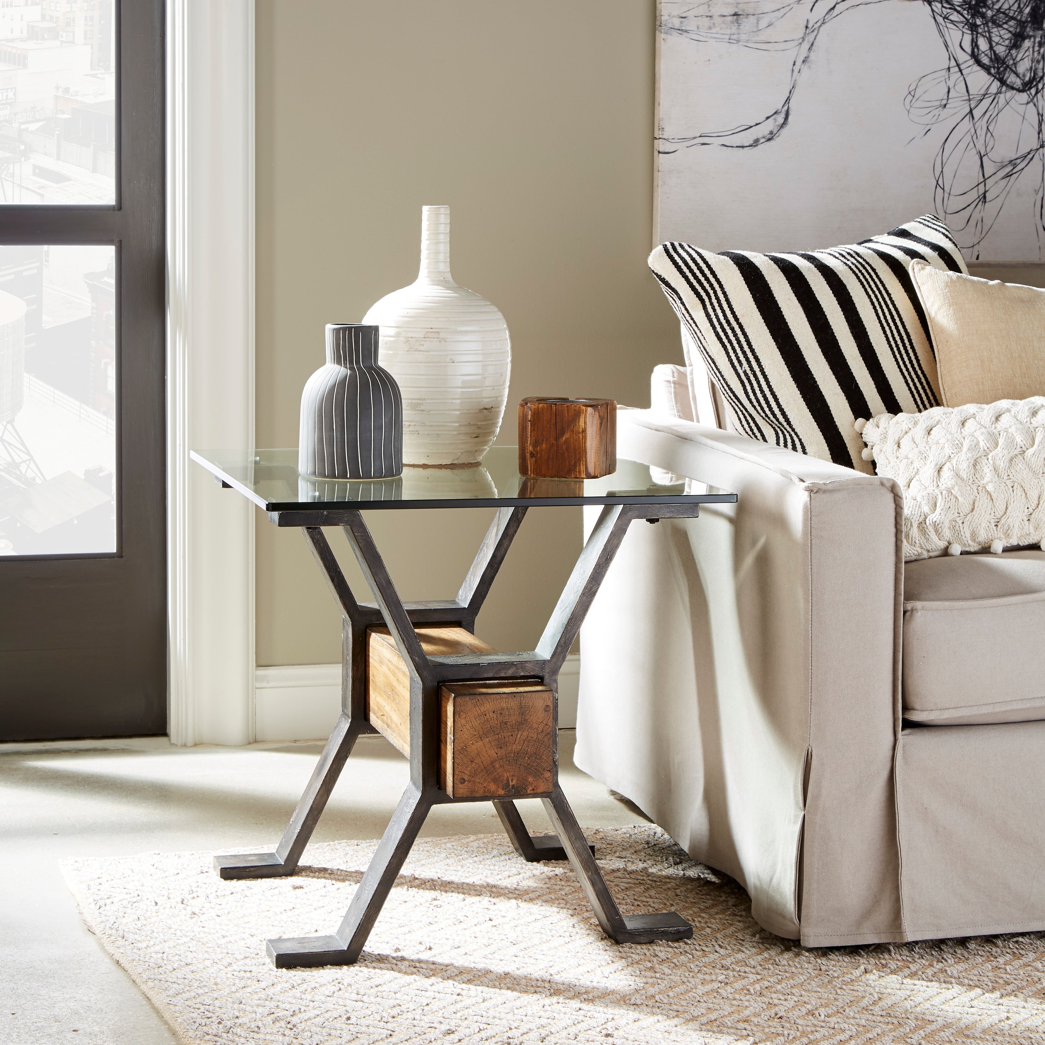 Sawyer Industrial Reclaimed Rectangular End Table