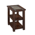 Roanoke Trasitional Rustic Cherry Chairside End Table With Slate Top