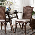 Mahdis Natural Rattan Dining Chair With Cushion Handwoven Wicker Accent Chair With Woven Chevron Back For Kitchen