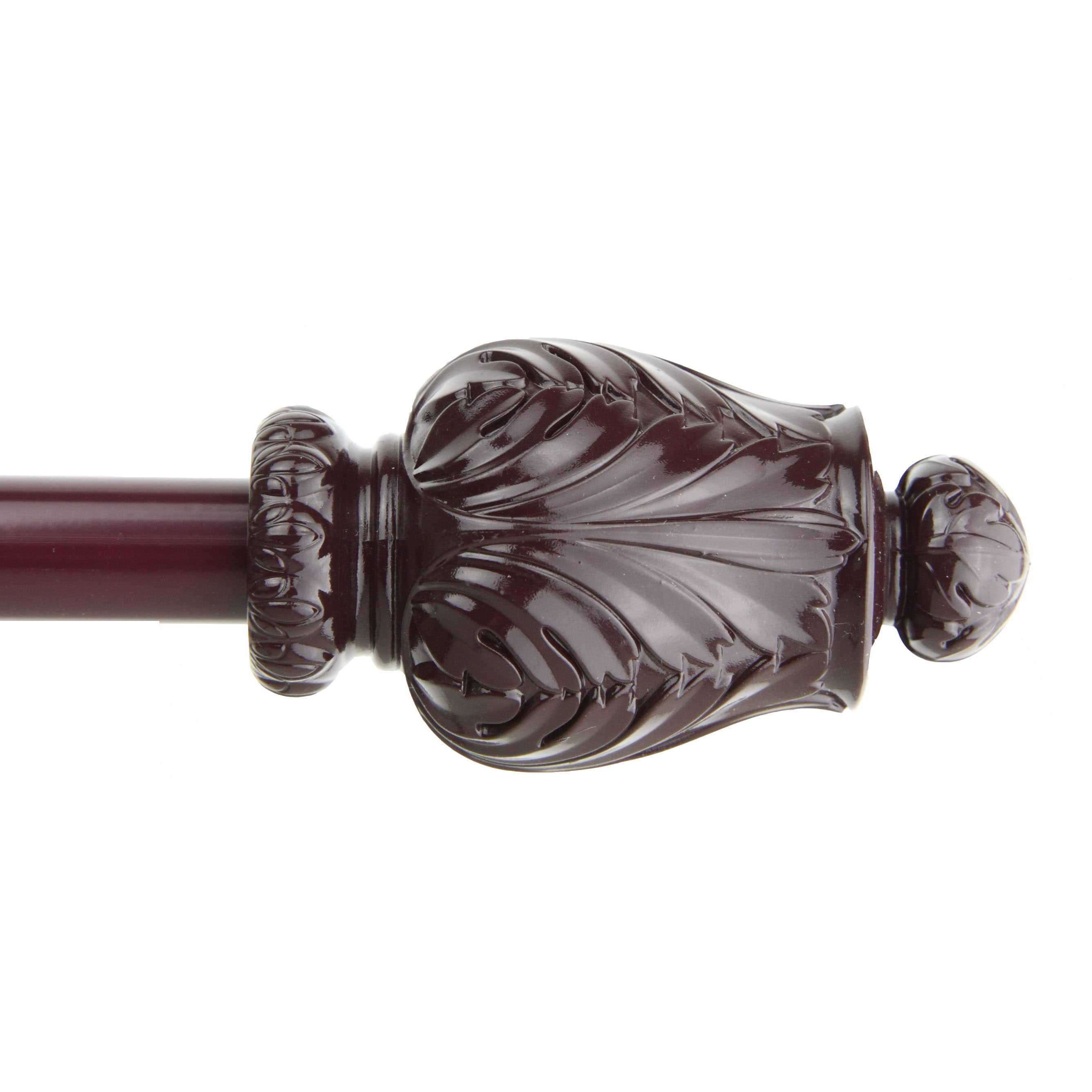 Instyledesign Mahogany Petal Adjustable Curtain Rod Set
