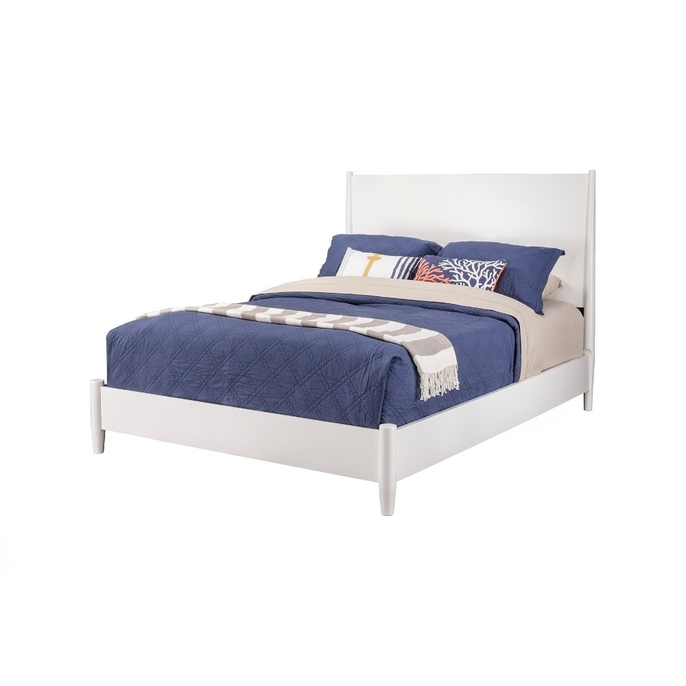 Mahogany Wood California King Panel Bed White