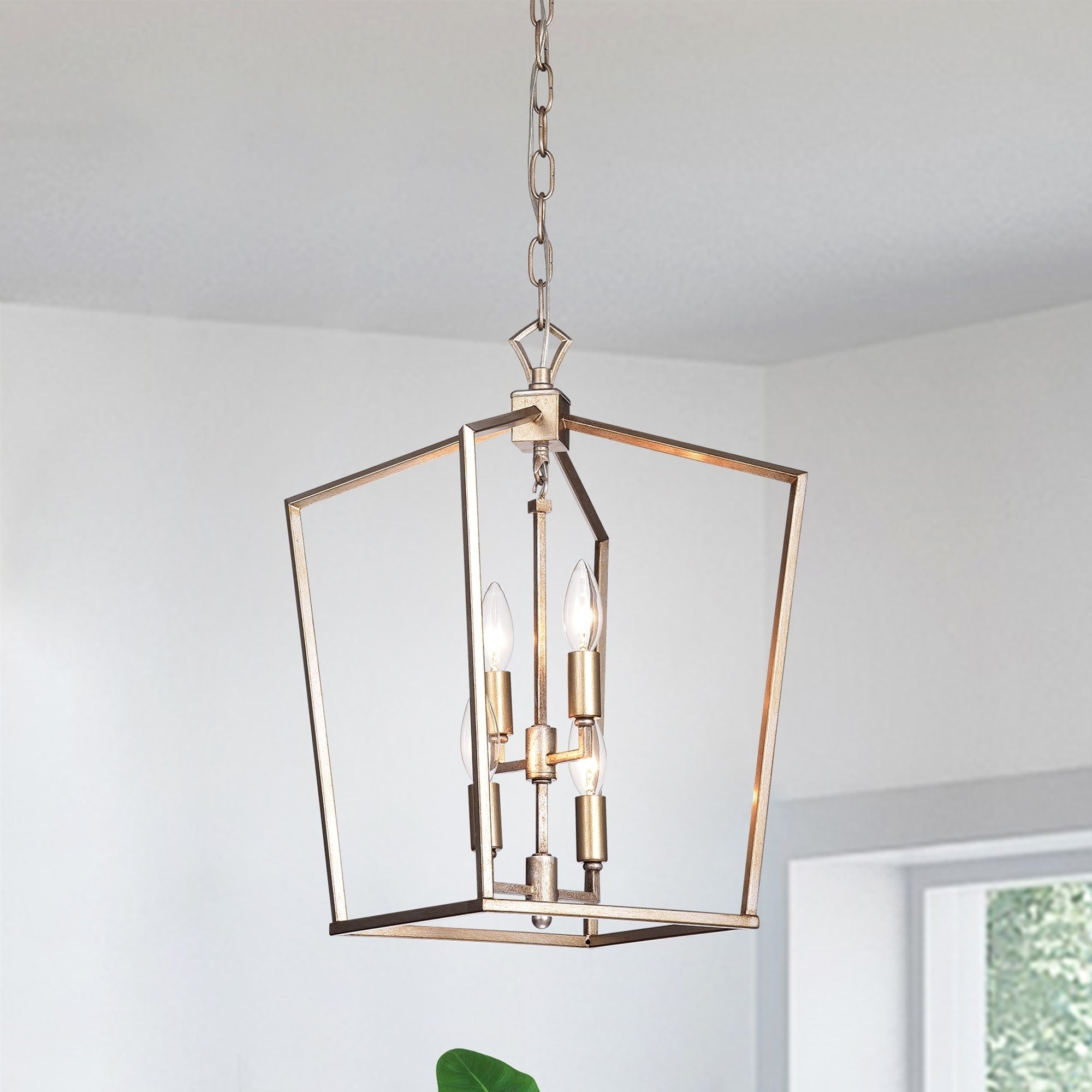 Maiara Light Brown Metal 4 Light Chandelier