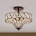 Maica Rustic Bronze 4 Light Semi Flush Mount