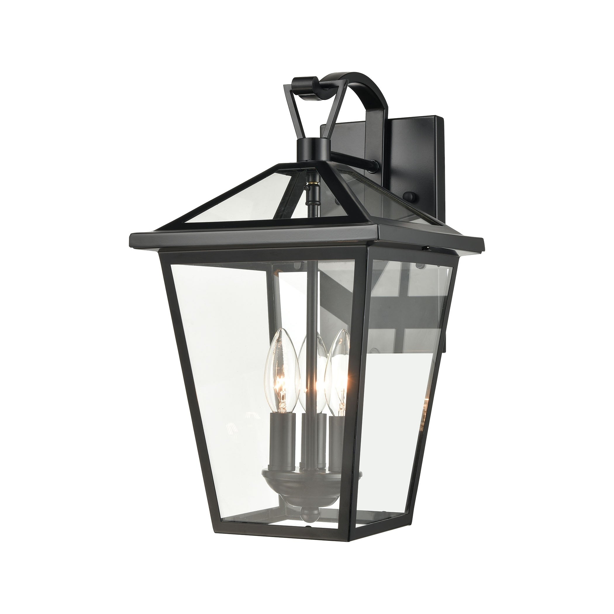 Main Street 16 High 3 Light Outdoor Sconce Black 16 Inch Tall