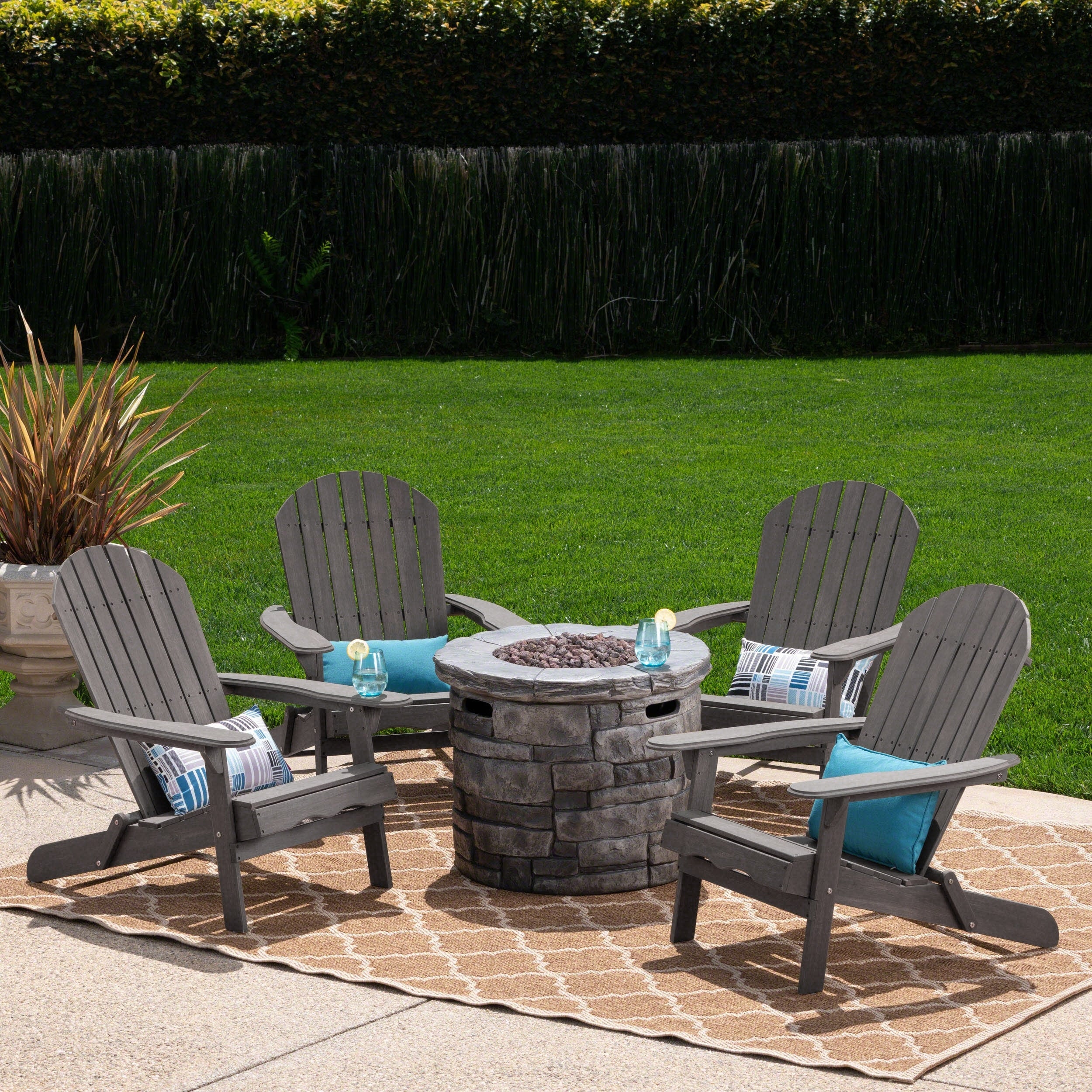 Maison Outdoor 5 Piece Adirondack Chair Set By Christopher Knight Home