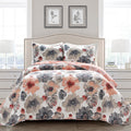 Maison Rouge Levine Grey And Yellow Floral 3 Piece Quilt Set