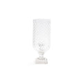 Maison De Verre Diamond Cut Glass Hurricane Taper Holder Clear