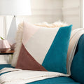 Maiti Cotton Velvet Colorblock 20 Inch Throw Pillow