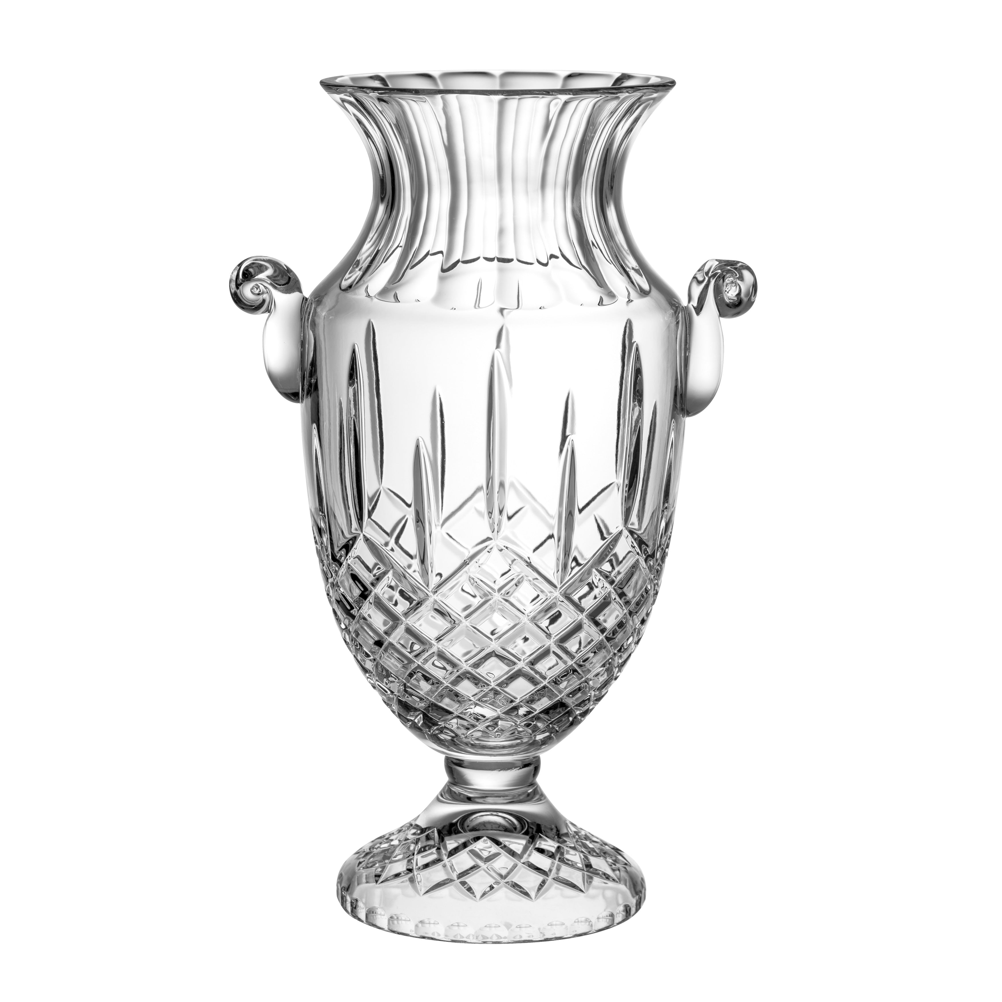 Majestic Gifts Hand Cut Centerpiece Lg Footed Vase 16 H Made In Europe