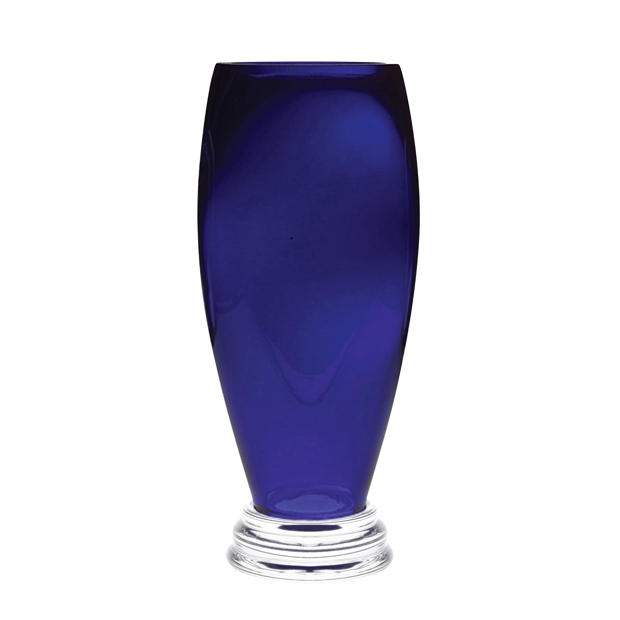 Majestic Gifts Handmade European Glass Footed Round Vase Cobalt