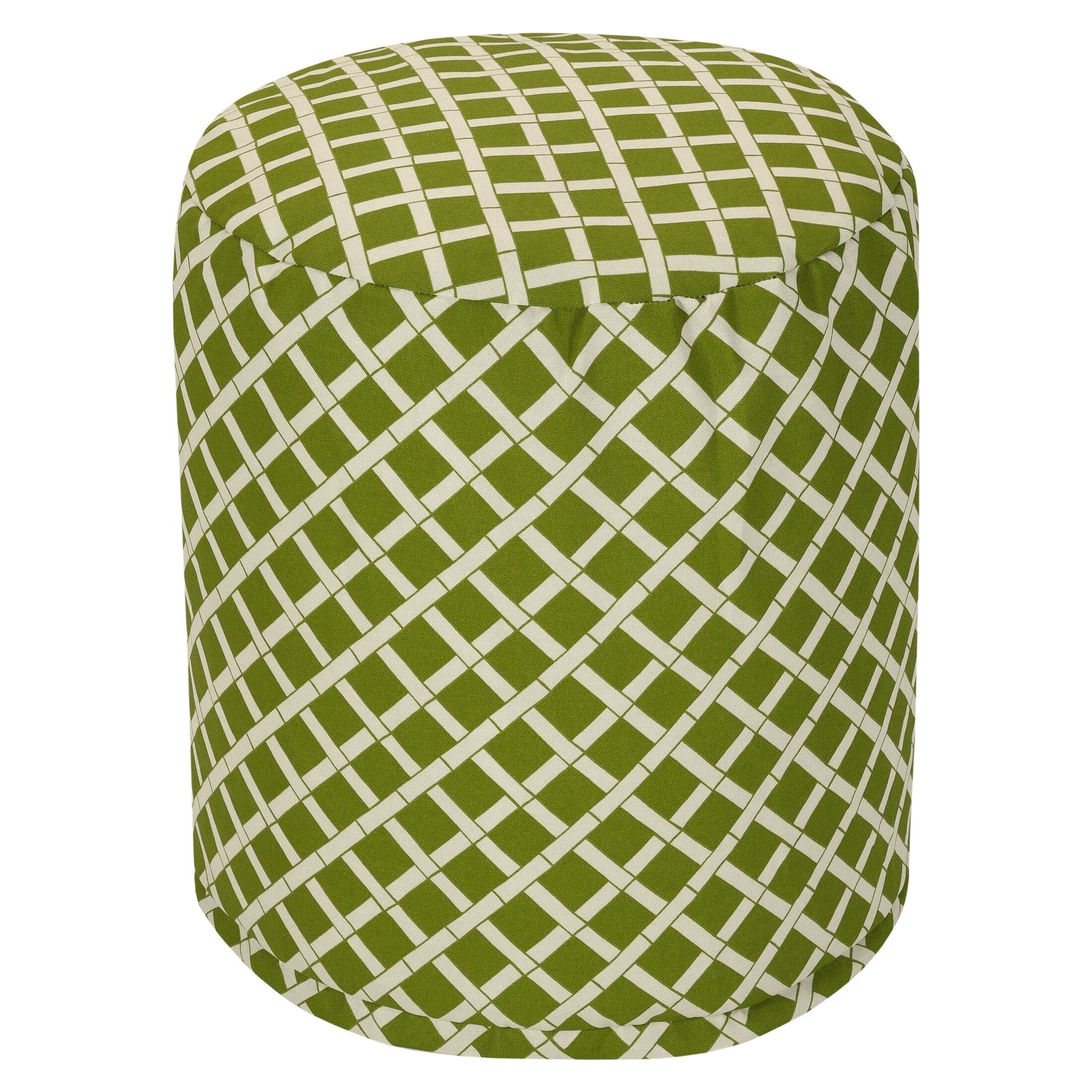 Majestic Home Goods Bamboo Indoor Outdoor Ottoman Pouf 16 L X 16 W X 17 H