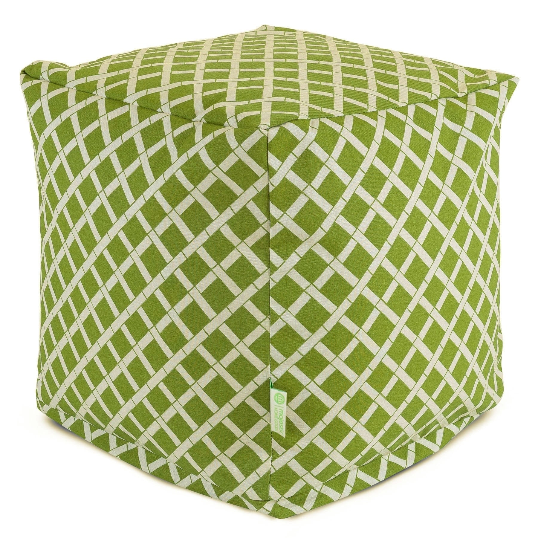 Majestic Home Goods Bamboo Indoor Outdoor Ottoman Pouf Cube