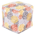 Majestic Home Goods Citrus Blooms Indoor Outdoor Ottoman Pouf Cube