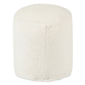 Majestic Home Goods Cream Sherpa Indoor Outdoor Ottoman Pouf 16 L X 16 W X 17 H