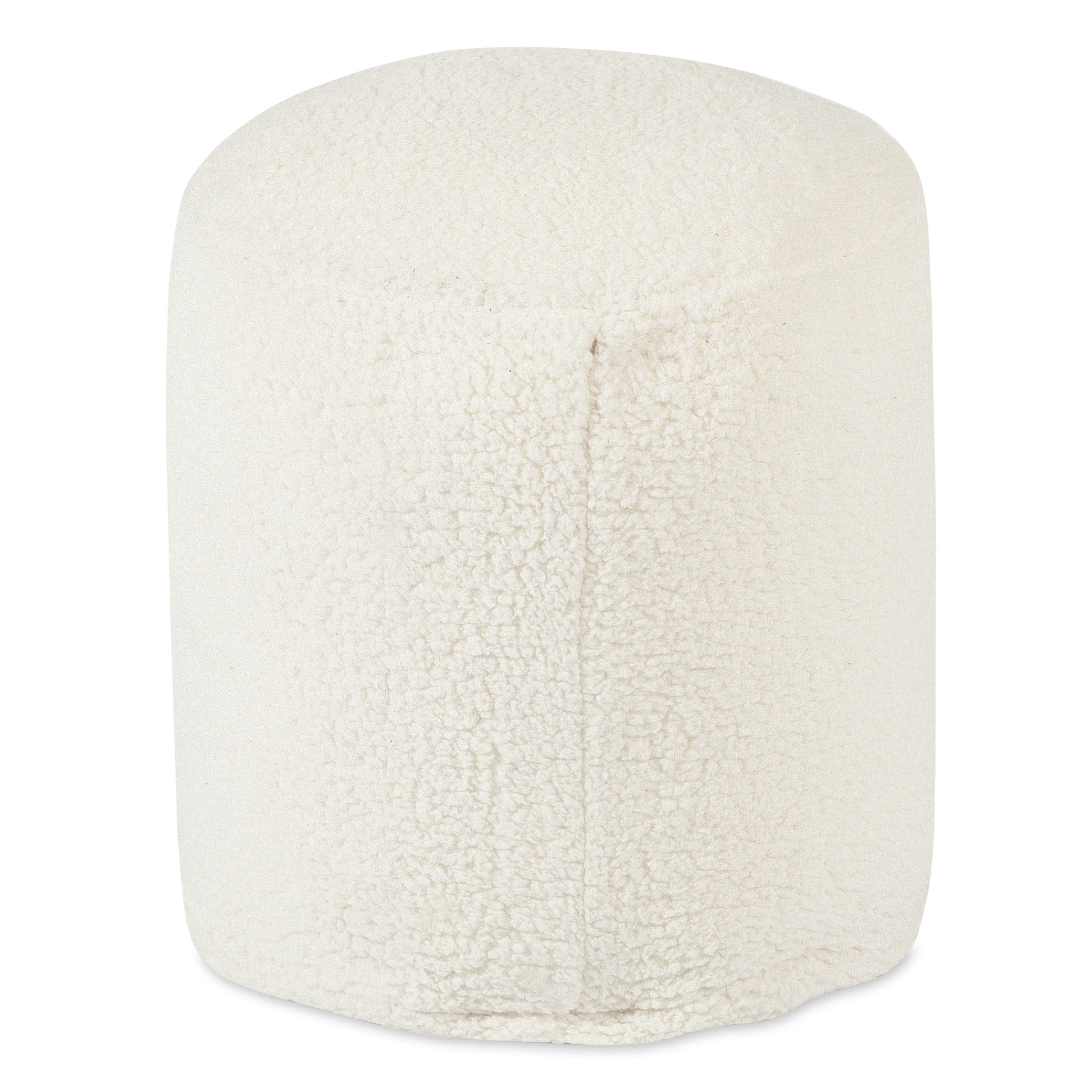 Majestic Home Goods Cream Sherpa Indoor Outdoor Ottoman Pouf 16 L X 16 W X 17 H