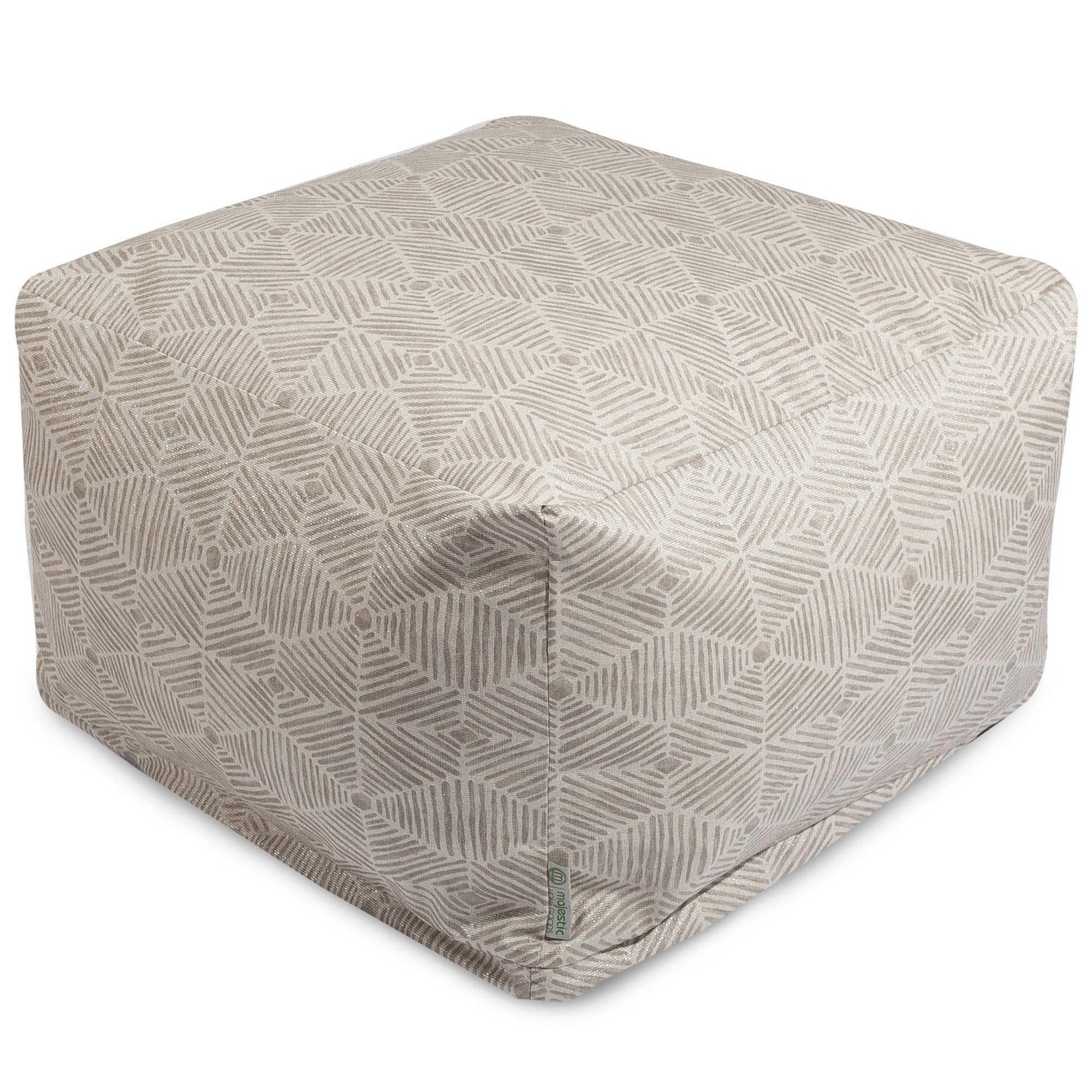 Majestic Home Goods Indoor Charlie Cotton Ottoman Pouf 27 In L X 27 In W X 17 In H