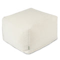 Majestic Home Goods Indoor Cream Sherpa Ottoman Pouf 27 In L X 27 In W X 17 In H
