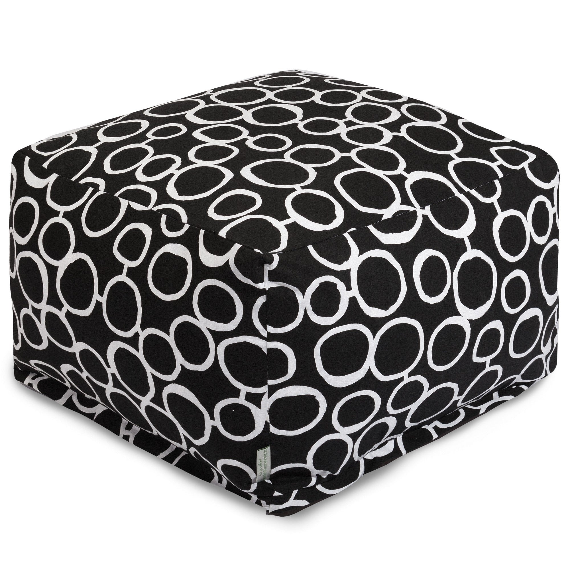 Majestic Home Goods Indoor Fusion Cotton Ottoman Pouf 27 In L X 27 In W X 17 In H
