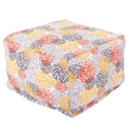Majestic Home Goods Indoor Outdoor Blooms Ottoman Pouf 27 In L X 27 In W X 17 In H