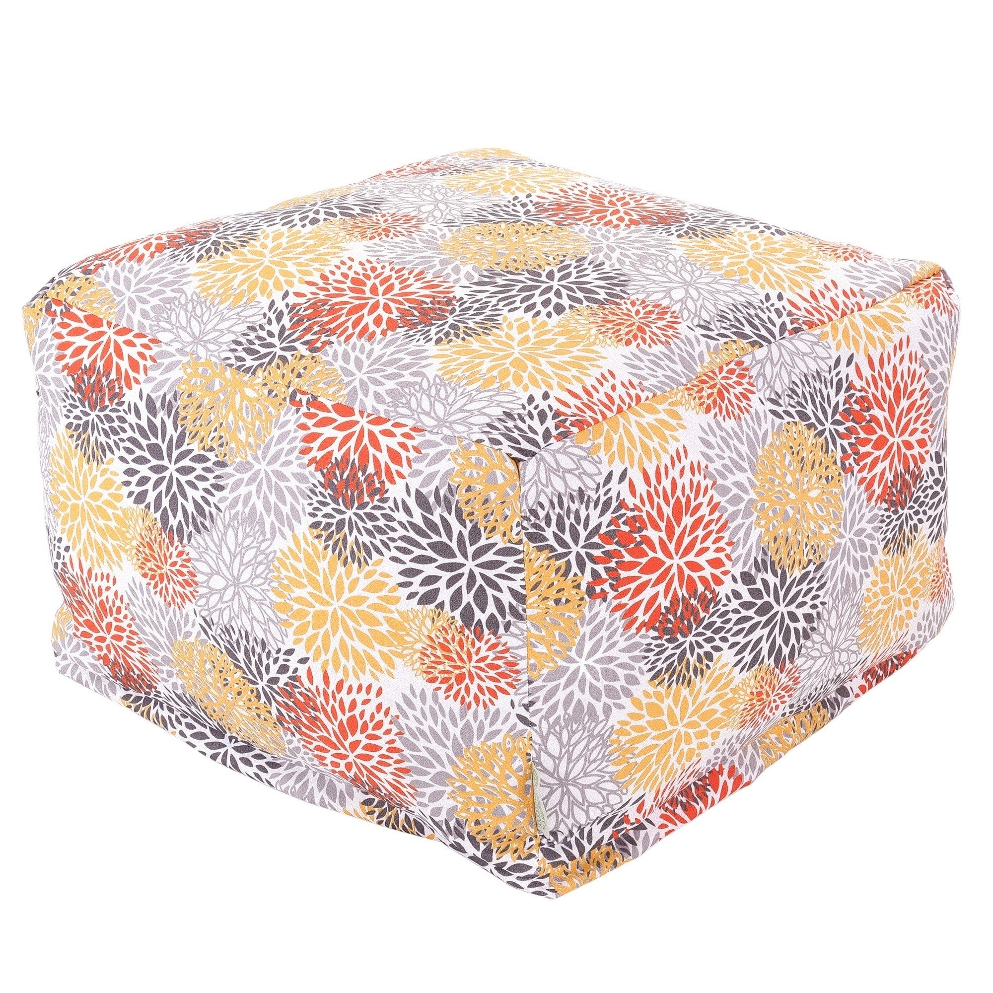 Majestic Home Goods Indoor Outdoor Blooms Ottoman Pouf 27 In L X 27 In W X 17 In H