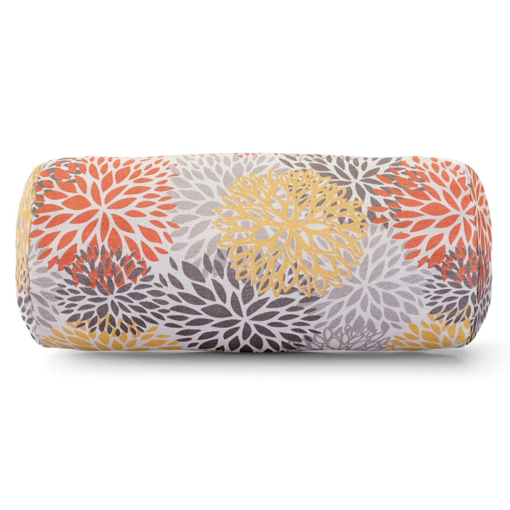Majestic Home Goods Indoor Outdoor Citrus Blooms Round Bolster Decorative Throw Pillow