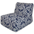 Majestic Home Goods Indoor Outdoor Navy French Quarter Bean Bag Chair Lounger 36 In L X 27 In W X 24 In H