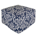 Majestic Home Goods Indoor Outdoor Navy French Quarter Ottoman Pouf 27 In L X 27 In W X 17 In H